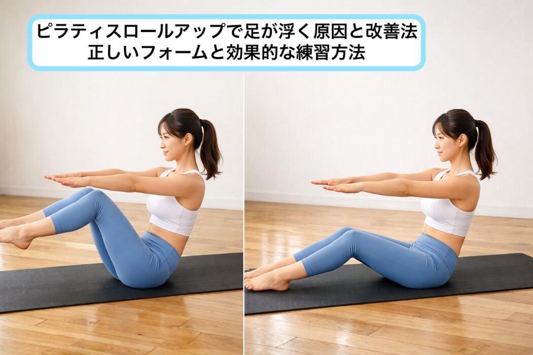  ピラティスロールアップで足が浮く原因と改善法｜正しいフォームと効果的な練習方法 